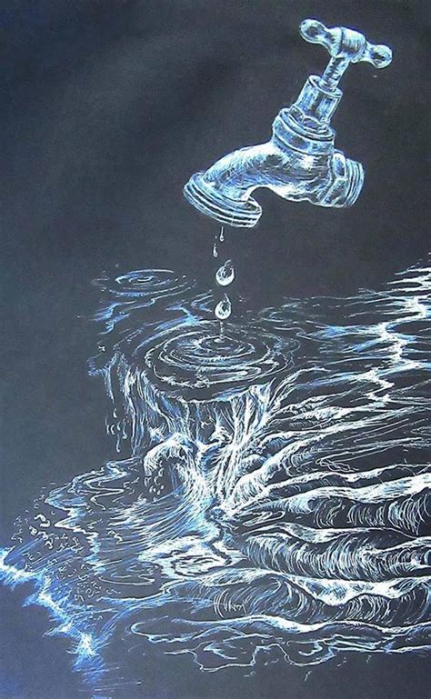 Water Precious Water Drawing by catherine calder | Saatchi Art | Water art, Ink in water, Water ...