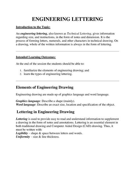 Engineering Lettering - ENGINEERING LETTERING Introduction to the Topic ...