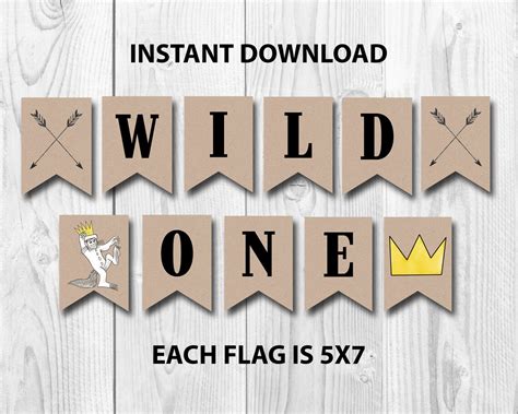 Printable Wild One Banner Printable Wild One Wild One | Etsy