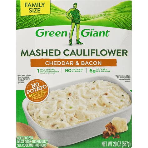 Green Giant Mashed Cauliflower, Cheddar & Bacon, Family Size | Cauliflower | Superlo Foods