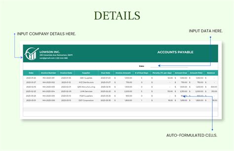 Accounts Payable Template - Download in Excel, Google Sheets | Template.net
