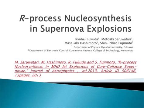 PPT - R -process Nucleosynthesis in Supernova Explosions PowerPoint ...