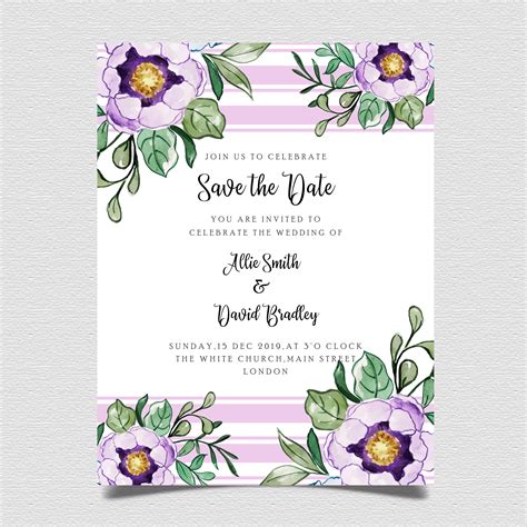 Watercolor Floral Wedding Invitation 676980 Vector Art at Vecteezy