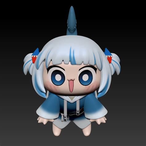 Free 3D file [HololiveEN] Gawr Gura chibi keychain. 🗝️・3D printable model to download・Cults