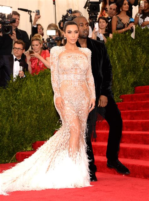 Kim Kardashian Wears Nearly Naked Gown to the 2015 Met Gala, Attends With Husband Kanye West for ...