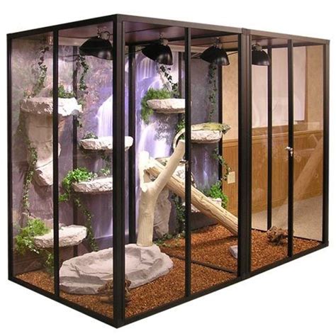 Ultimate Package with Wide View Waterfall Background Shown | Iguana cage, Reptile cage, Lizard cage