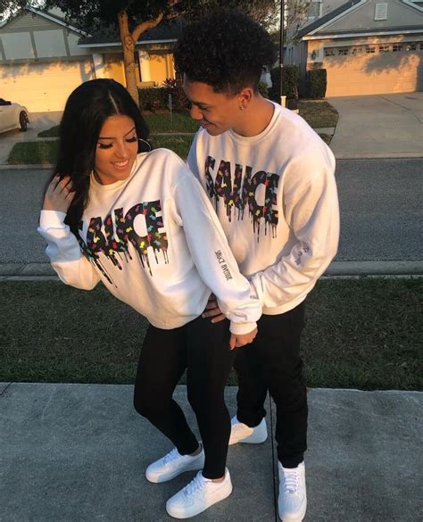 Black Gold Fish Sauce White Crewneck – Sauce Avenue | Cute couple ...