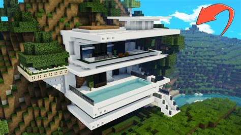 How to Make a MODERN Minecraft CLIFF HOUSE - YouTube