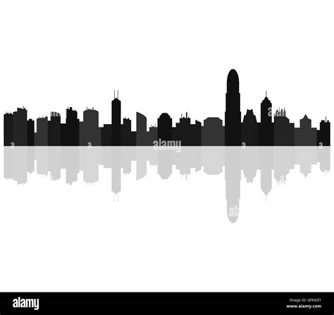 Hong kong skyline silhouette Black and White Stock Photos & Images - Alamy
