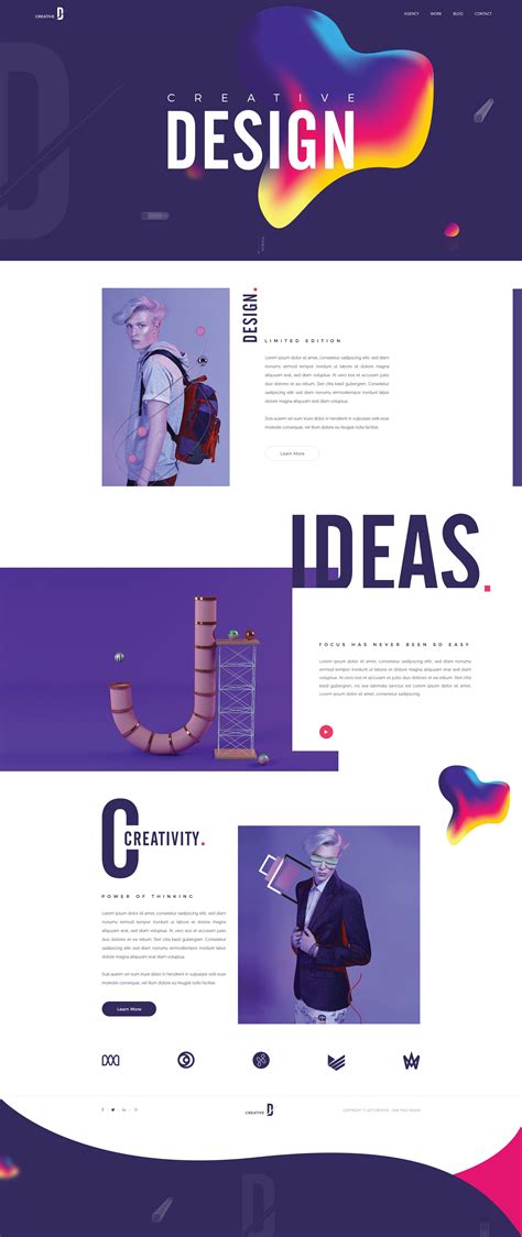 Creative landing page | Design, Web design inspiration, Page design