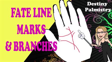 Fate Line Marks and Branches Palmistry Lesson - YouTube