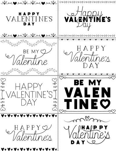 Black And White Printable Valentine Cards