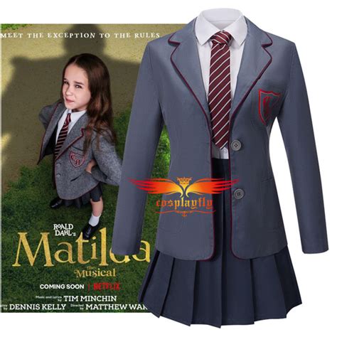 Anime The Musical Rock Roald Dahl’S Matilda Cosplay Costume for Women XS-XL School Uniform ...