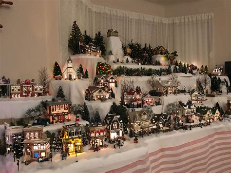 This year's Snow Village setup. | Christmas tree village display ...