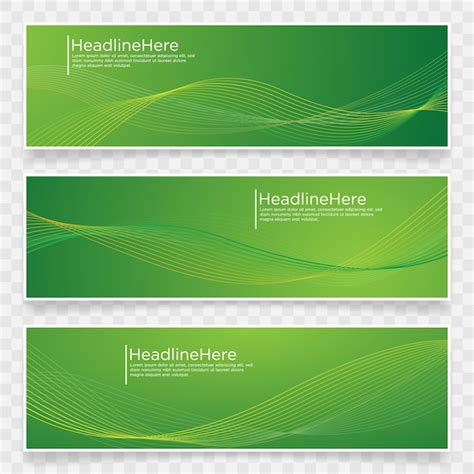 Premium Vector | Set of abstract wave banner template