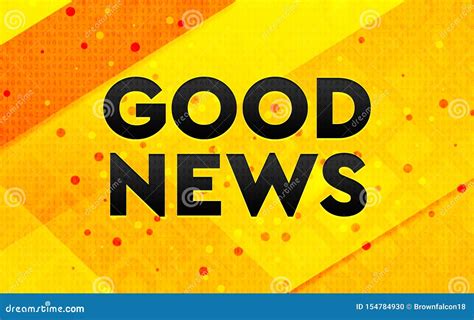 Good News Abstract Digital Banner Yellow Background Stock Illustration - Illustration of happy ...