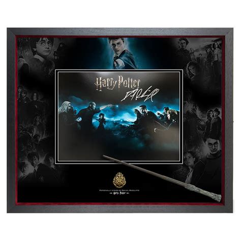 Harry Potter - Signed by Daniel Radcliffe Photo & Wand Display