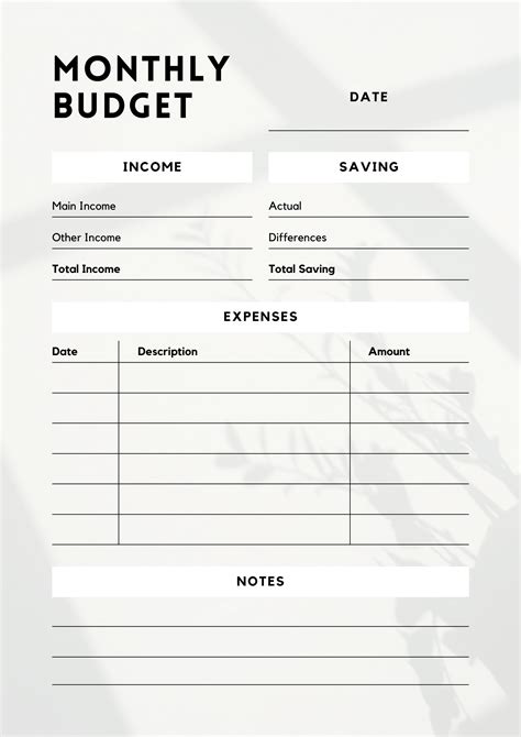 Free Download Printable Monthly Budget Planner PDF Templates