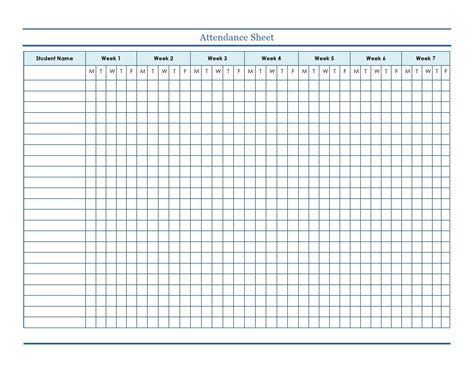 Free Printable Attendance Sheets For Teachers - Printable Templates