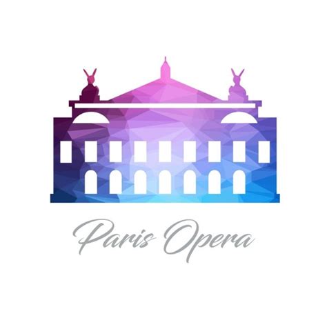 Paris opera veelhoek logo | Gratis Vector