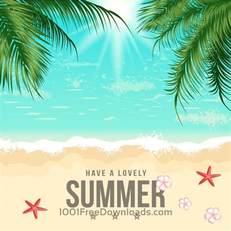 Free Vectors: Summer Beach Vector Illustration | Backgrounds