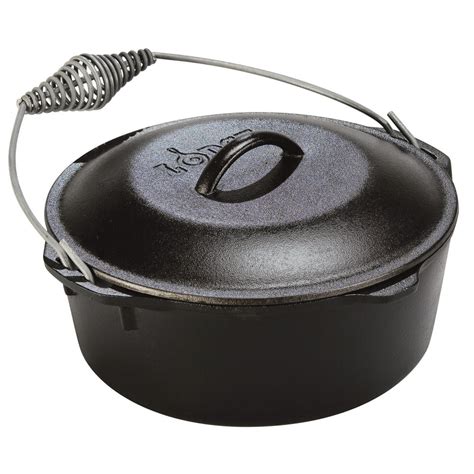 Lodge 5 Quart Spiral Bail Handle Cast Iron Dutch Oven, L8DO3 - Walmart ...