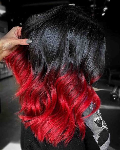 Red Ombre Hair With Black Hair