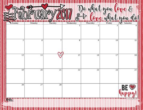 February 2017 Calendar... Love what you do! - inkhappi