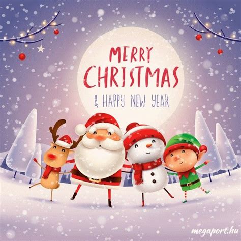 Merry Christmas and Happy New Year (GIF animated eCard) | Merry christmas animation, Christmas ...