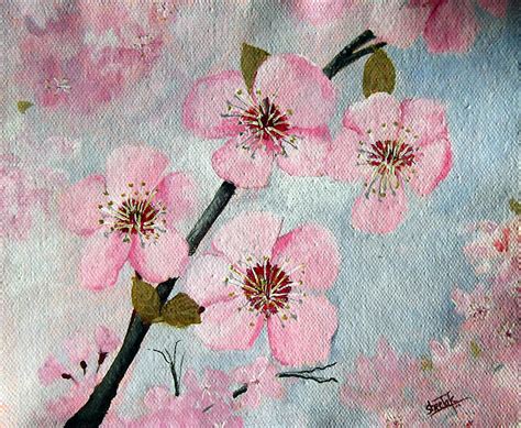 Cherry Blossom Painting by Sheela Padmanabhan - Pixels