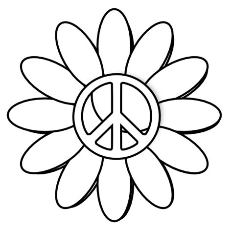 Peace sign clip art black and white free clipart - Clipartix Detailed Coloring Pages, Adult ...