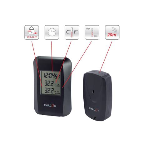 Wireless inside-outside thermometer