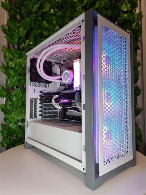 Corsair 4000D Tempered Glass Mid-Tower ATX PC Case - White | Computer tower, Pc cases, Gaming pc ...