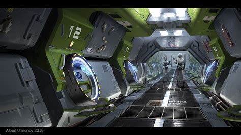 Escape pod corridor, Albert Urmanov on ArtStation at https://www ...