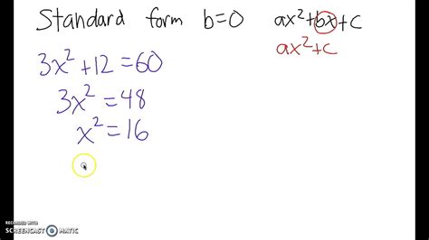 Standard form quadratic equation - canserre