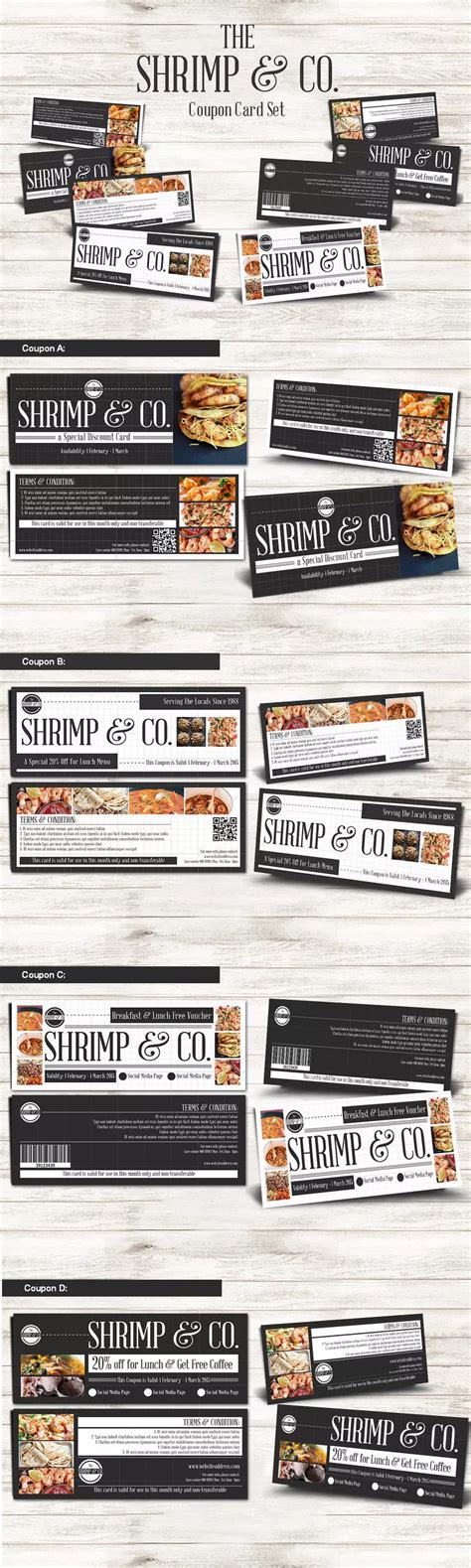 Seafood Restaurant Coupon Card by Bluerobindesignshop on | Restaurant coupons, Coupon design ...