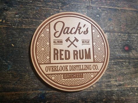 THE OVERLOOK HOTEL room 237 Inspired Leather Coffee Coaster 2pc Jack's Red Rum Redrum - Etsy