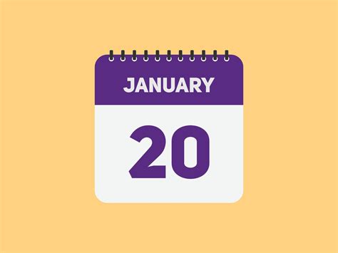 january 20 calendar reminder. 20th january daily calendar icon template ...