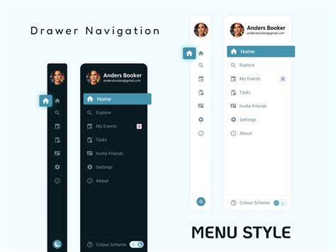 Drawer Navigation by Rajesh Mandaviya on Dribbble