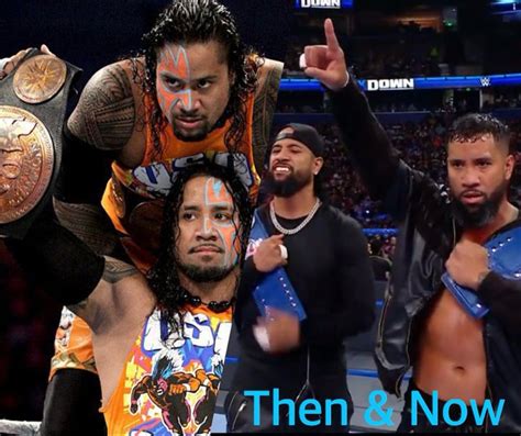 Jimmy & Jey uso Then & Now as Tag Team Championship | Wwe tag teams ...