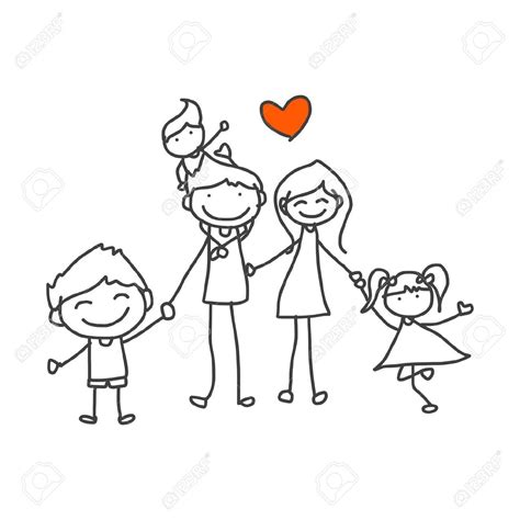 Hand Drawing Cartoon Happy Family Playing Royalty Free Cliparts, Vectors, And Stock Illustration ...