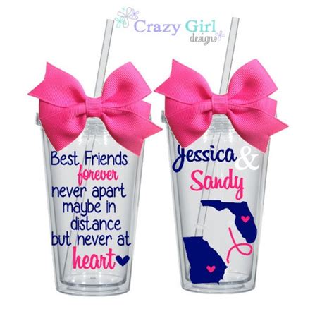 Personalized Best Friends Tumbler with Straw 16 oz