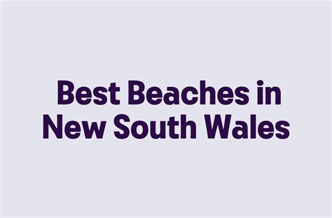 Best Beaches in New South Wales