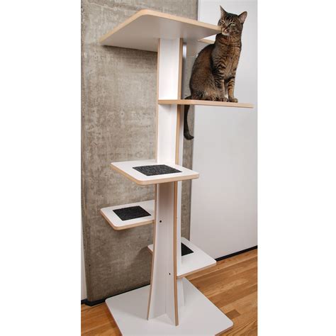 Modern Cat Tower | 5’ Tall Baobab Model | Square Cat Habitat