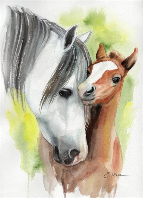 Original watercolor horse painting foal horse wall art etsy – Artofit