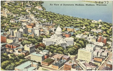 Air view of Downtown Madison, Madison, Wisconsin - Digital Commonwealth