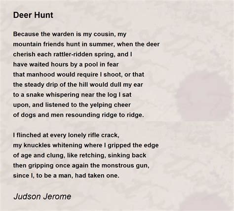 Deer Hunt - Deer Hunt Poem by Judson Jerome