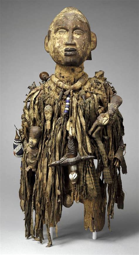 Africa | Power figure ~ 'nkisi' ~ from the Kongo people of DR Congo | Wood core, heavily ...