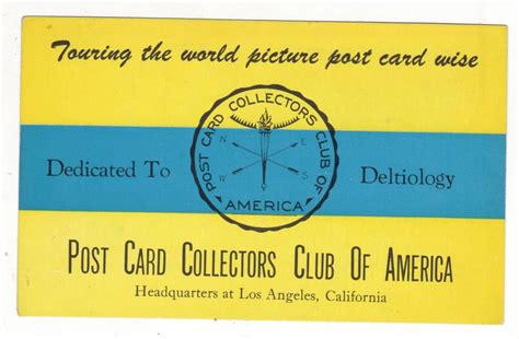 Deltiology 1949 Post Card Collector's Club of America Vintage Postcard N3469 - Mary L. Martin ...