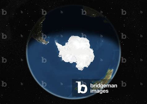 Globe Centred On The South Pole, True Colour Satellite Image. True ...